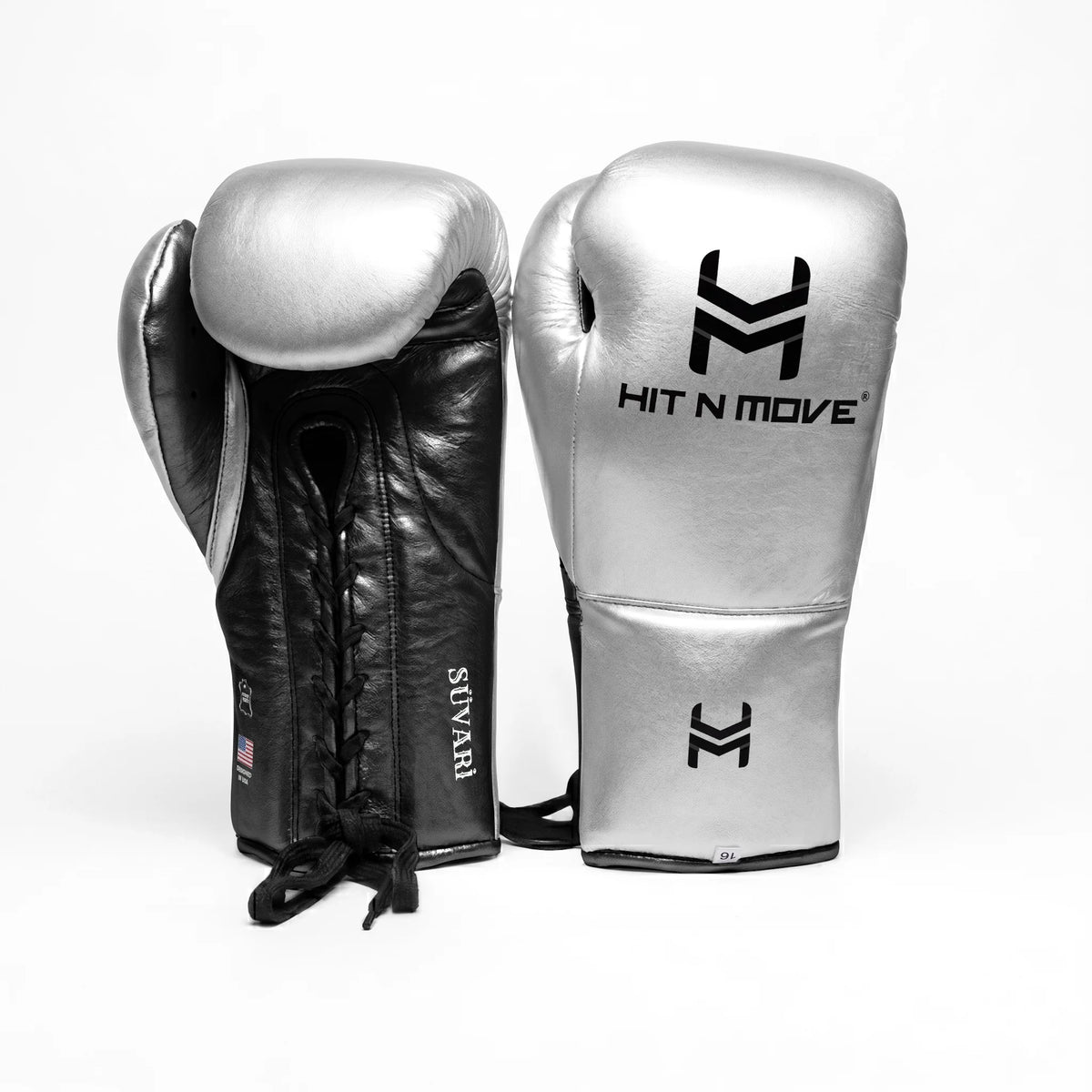 Hit N Move Suvari Horsehair Lace Up Gloves (SILVER)
