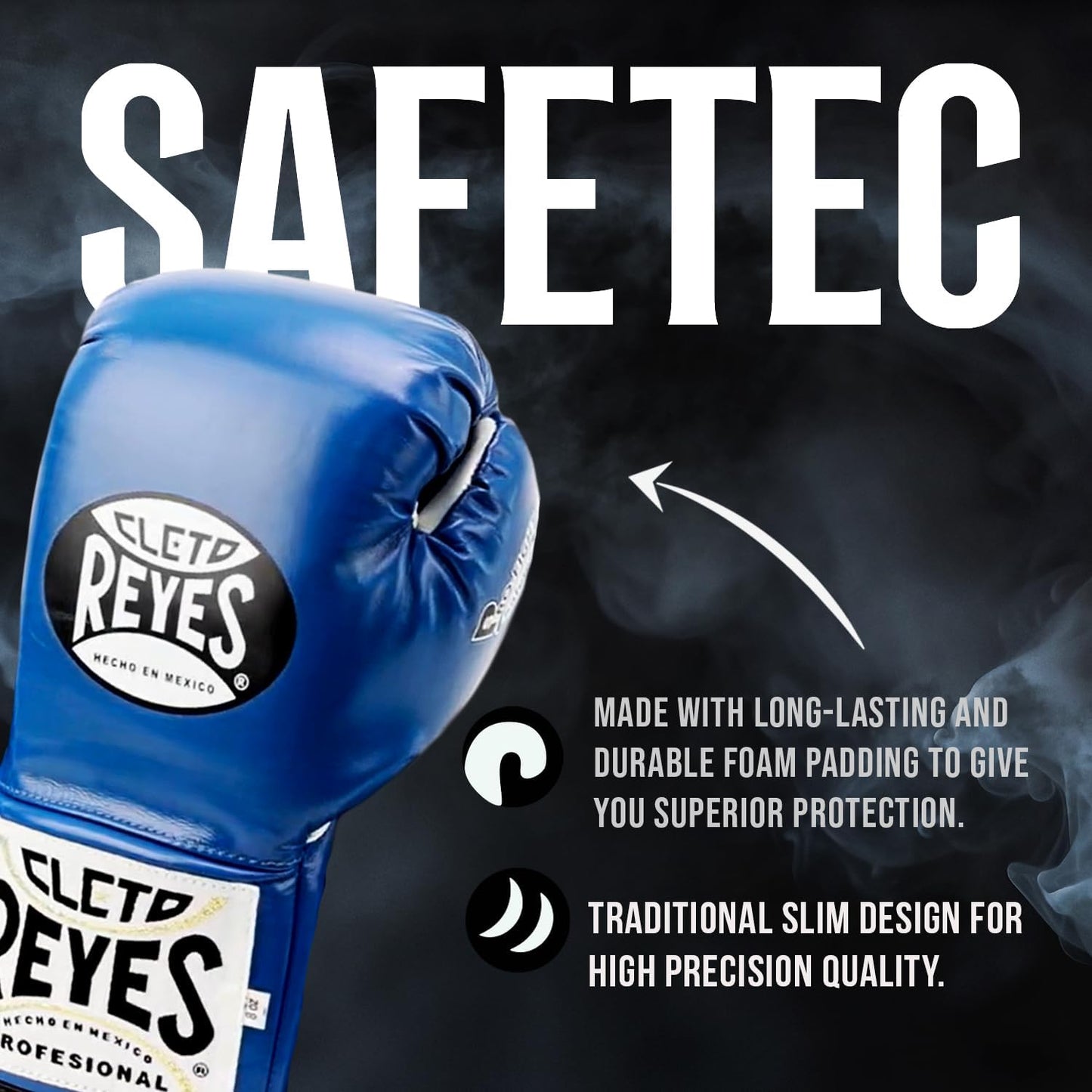 Cleto Reyes Safetec Professional Boxing Gloves (BLACK)