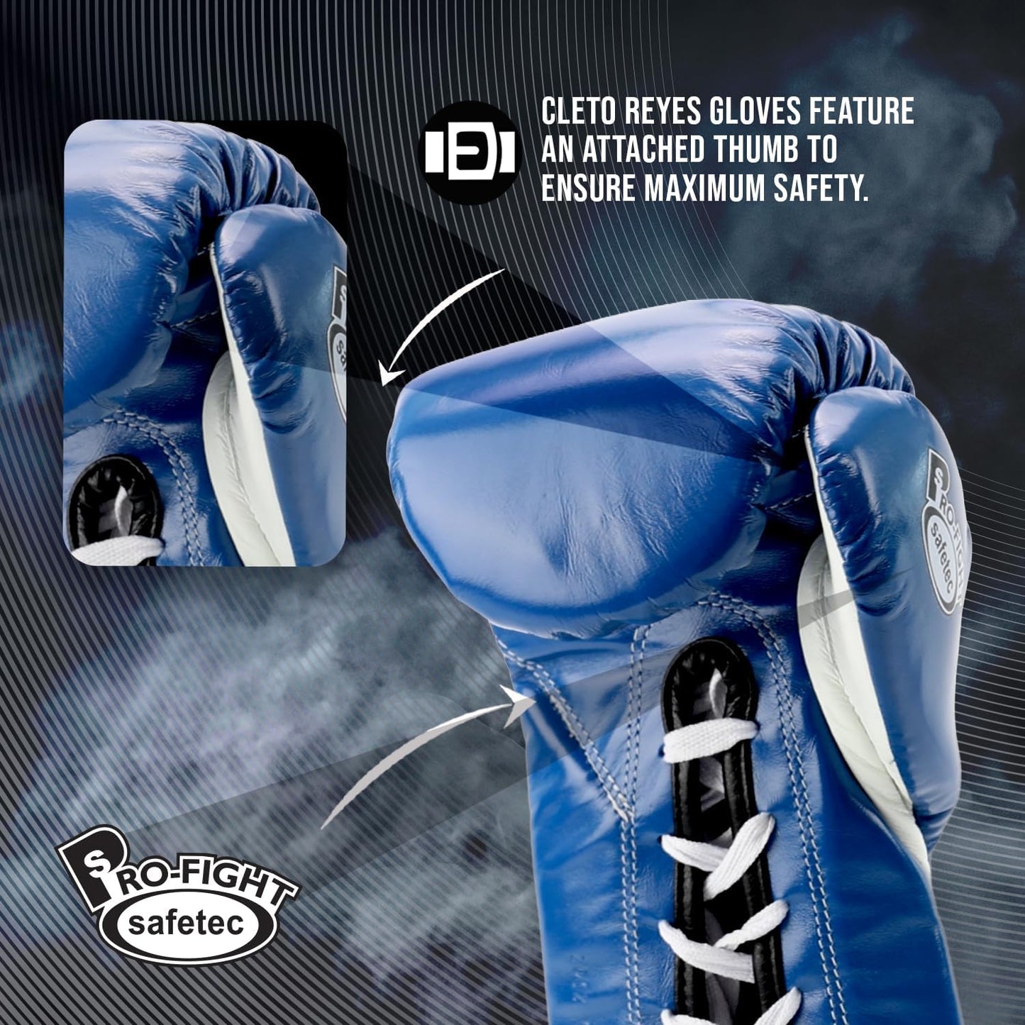 Cleto Reyes Safetec Professional Boxing Gloves (BLACK)