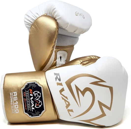 Rival RS100 Professional Sparring Gloves (White/Gold)