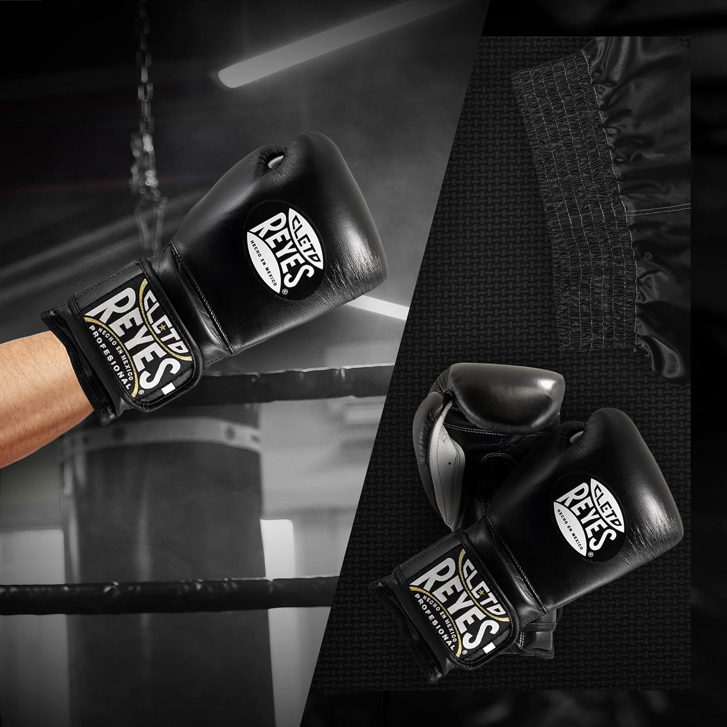 Cleto Reyes Hook and Loop Strap Gloves (BLACK)