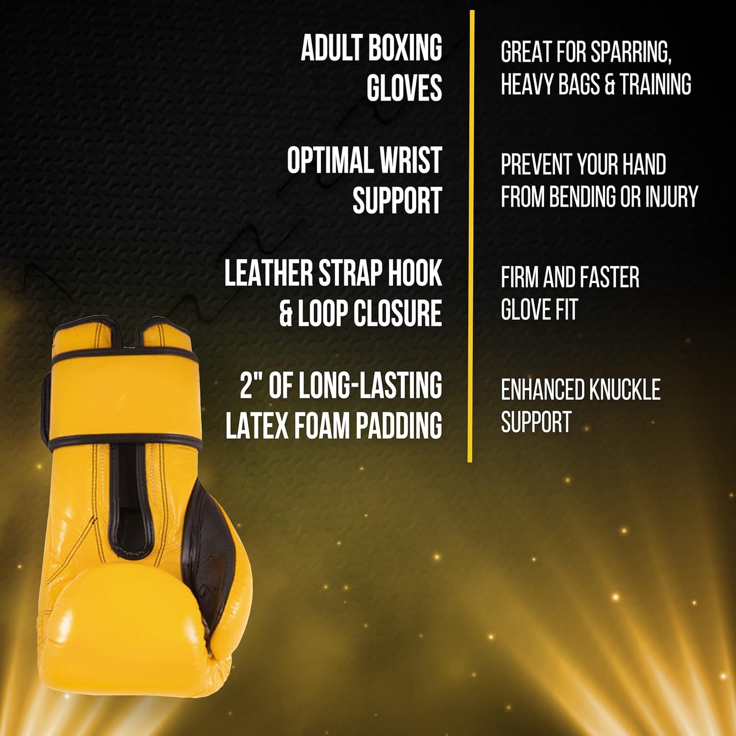 Cleto Reyes Hook and Loop Strap Gloves (YELLOW)