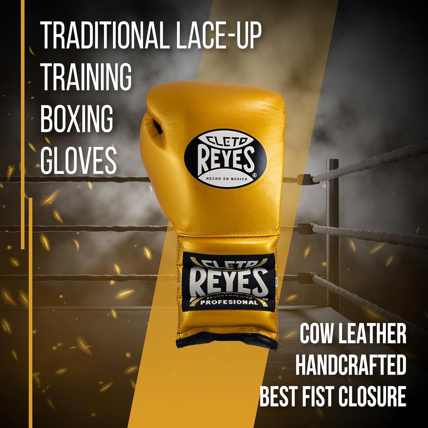 Cleto Reyes Traditional Lace Up Gloves (GOLD)