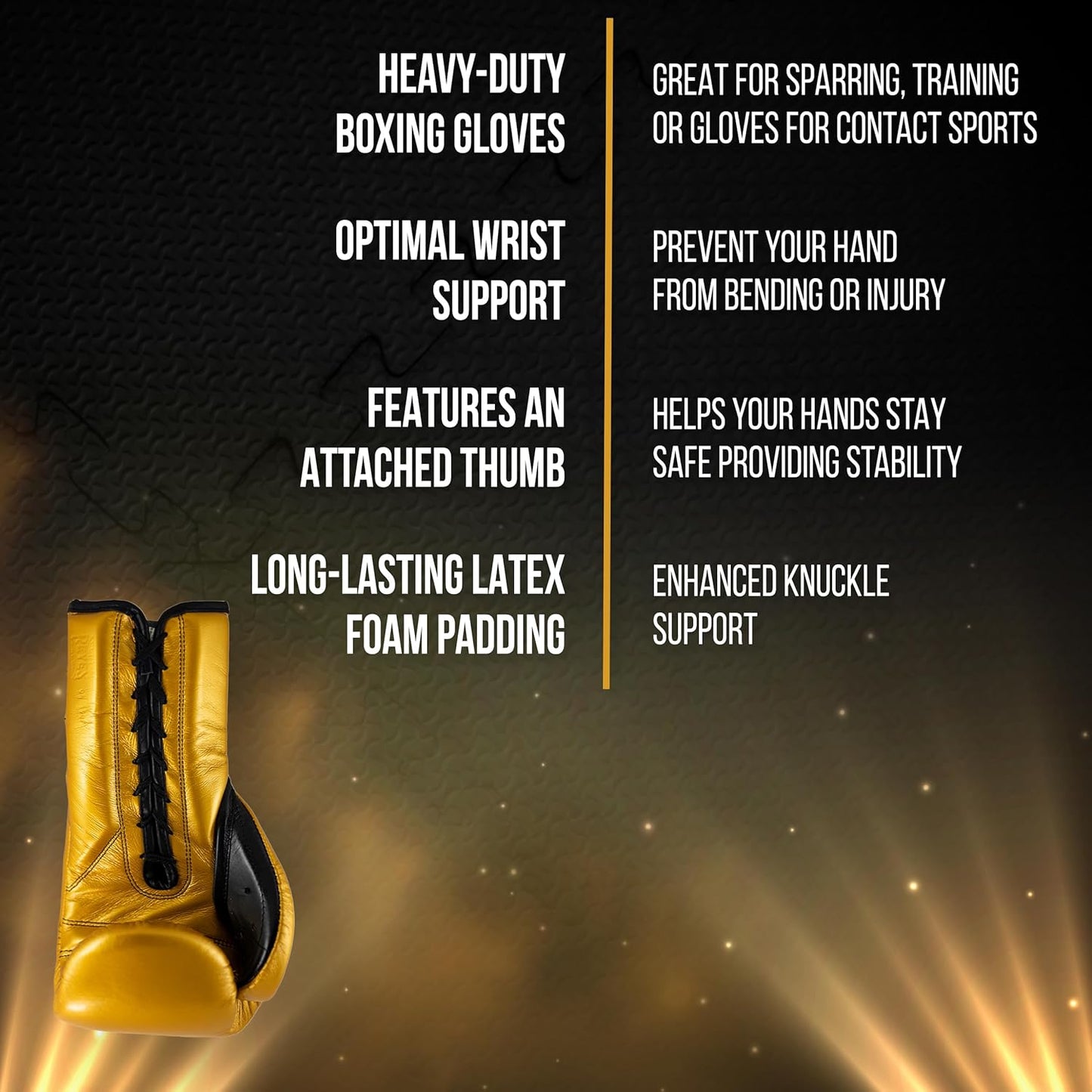 Cleto Reyes Traditional Lace Up Gloves (GOLD)