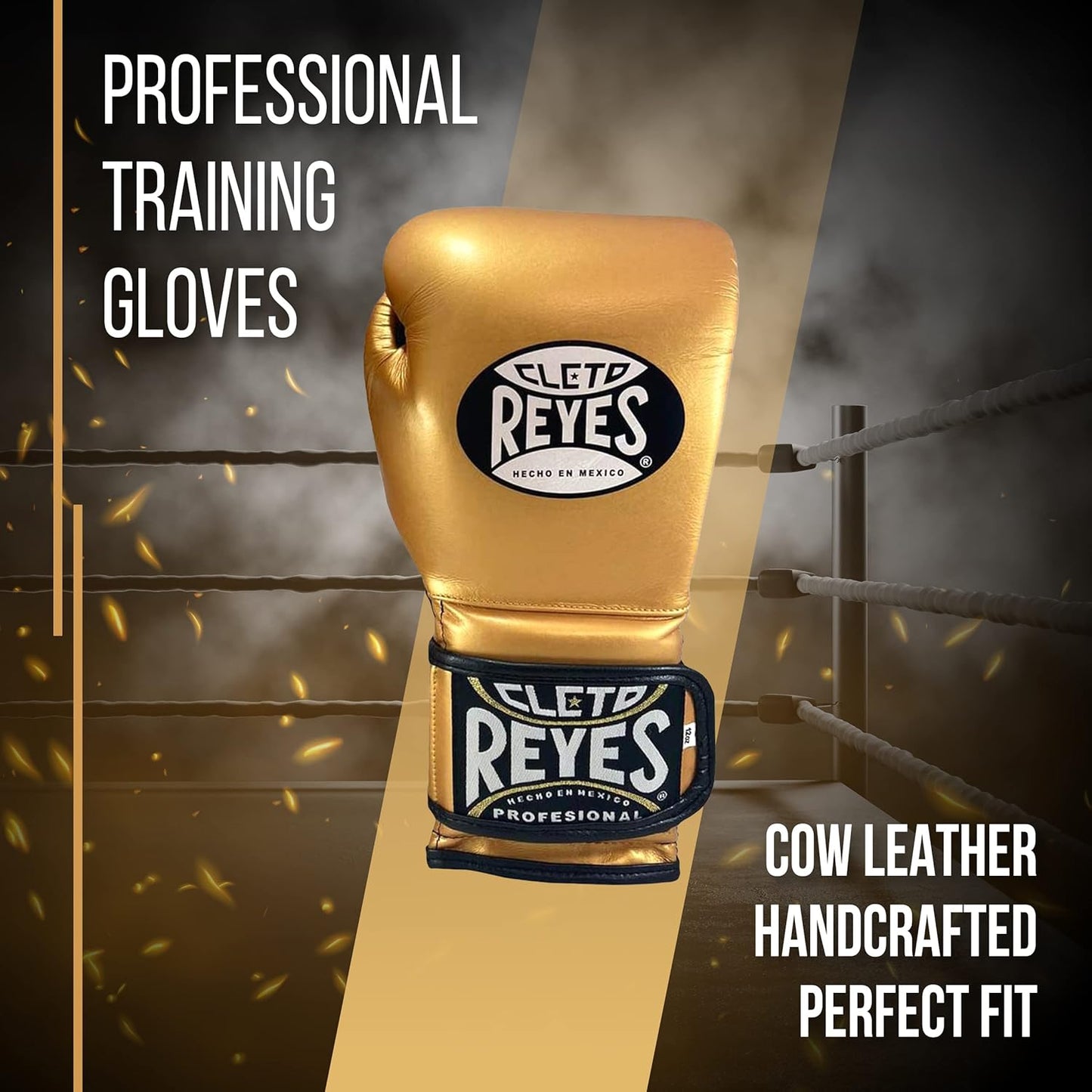 Cleto Reyes Hook and Loop Strap Gloves (GOLD)