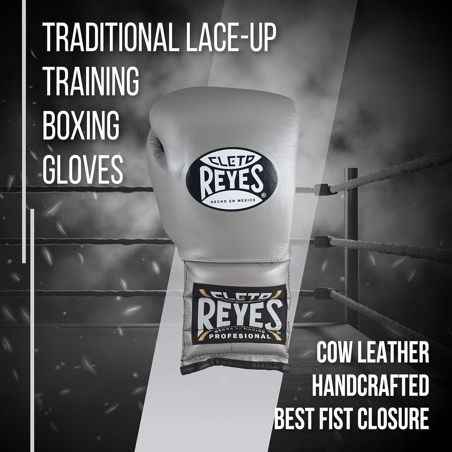 Cleto Reyes Traditional Lace Up Gloves (SILVER)