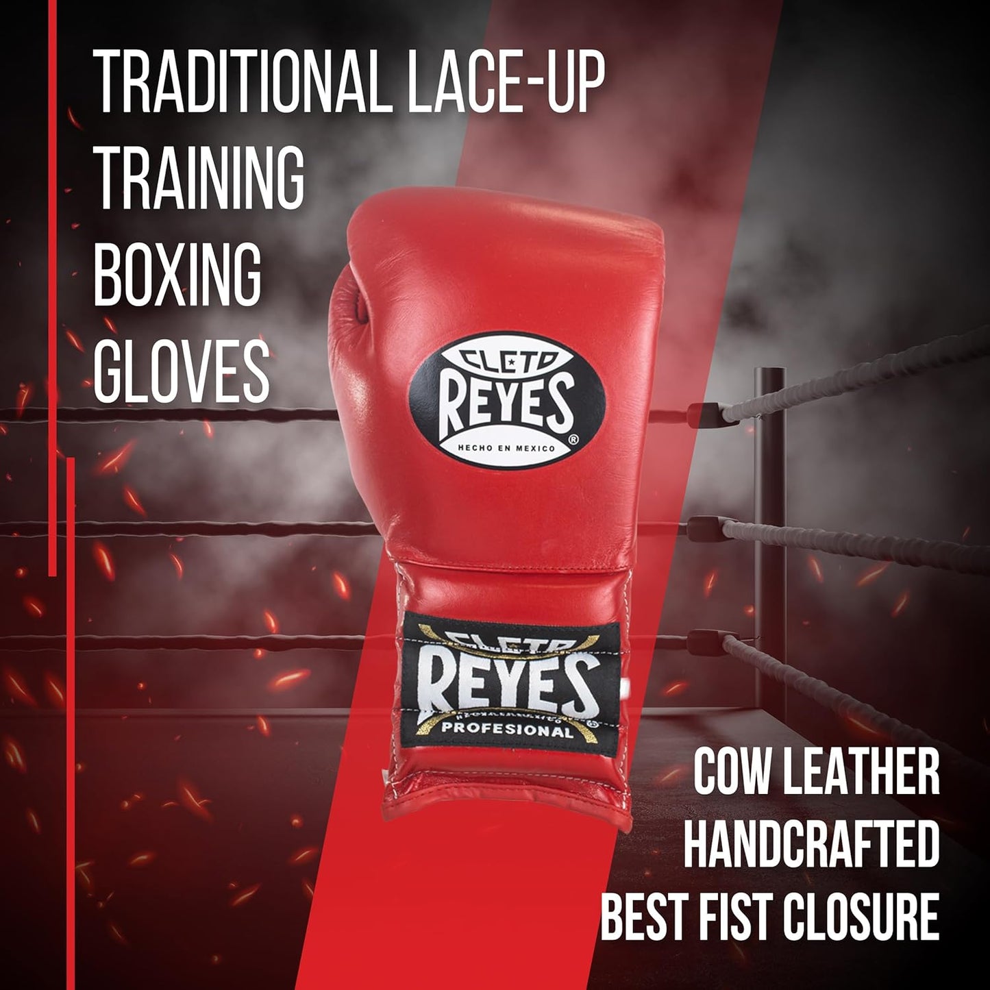 Cleto Reyes Traditional Lace Up Gloves (RED)