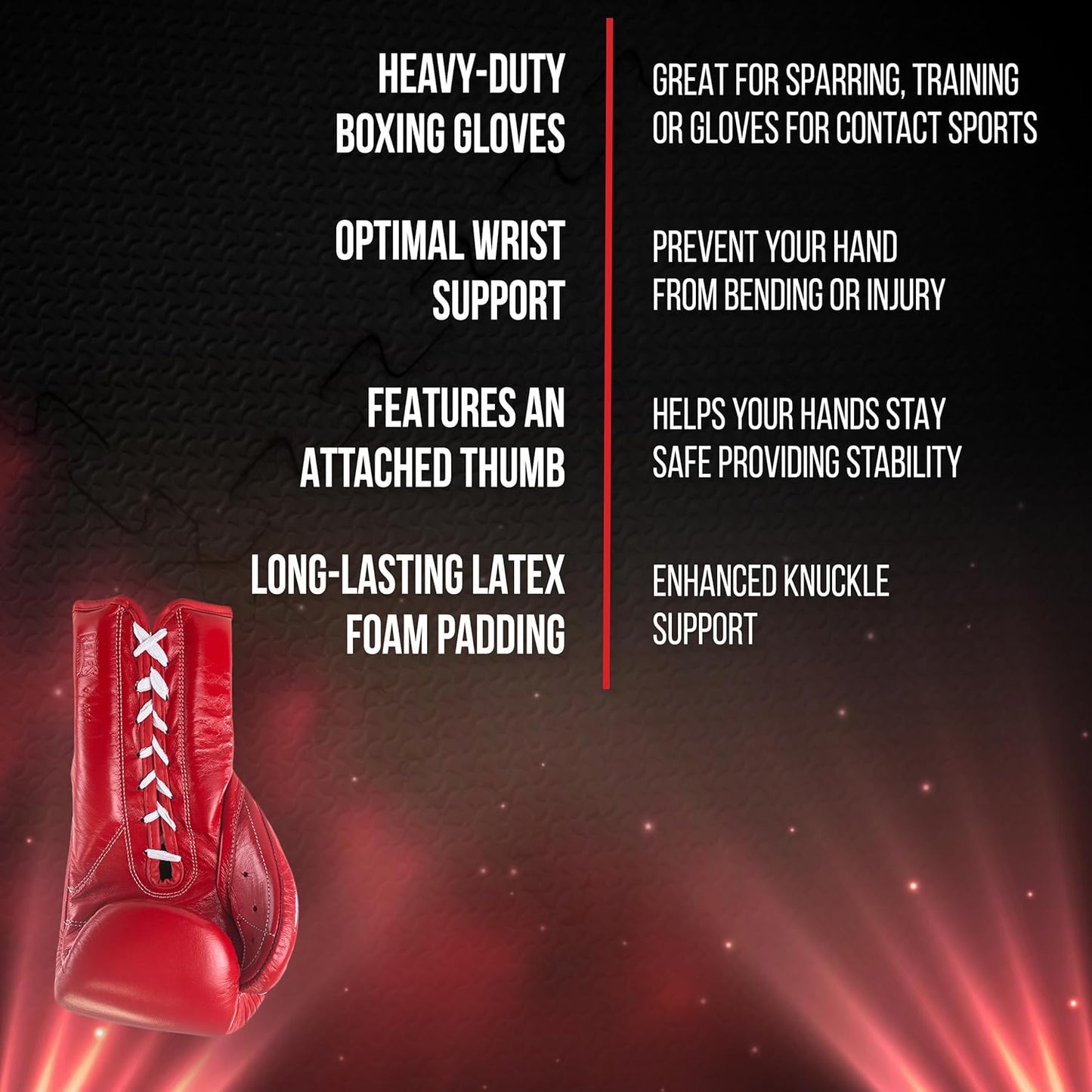Cleto Reyes Traditional Lace Up Gloves (RED)